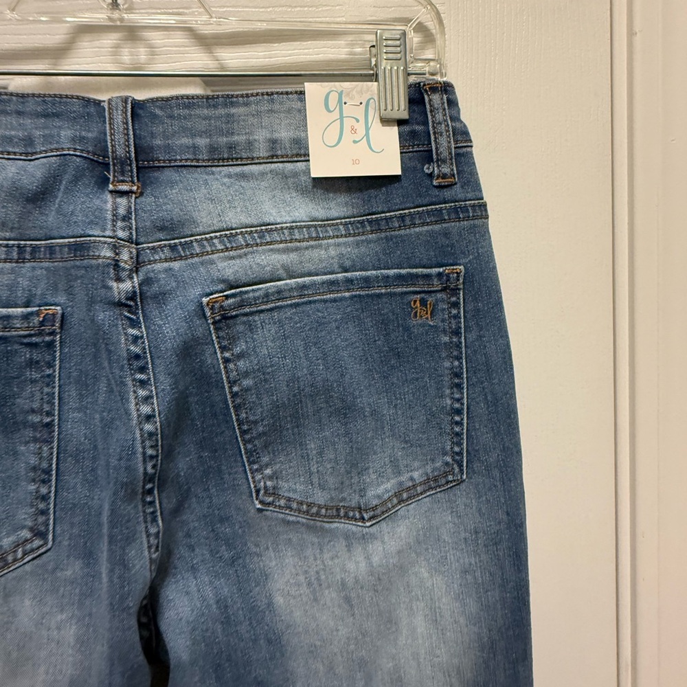 Grace & Lace Split Flare Denim Distressed Women's Jeans 10 NWT - Picture 5 of 10
